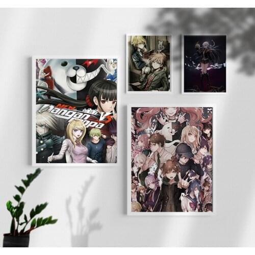 HD Anime Game Characters Poster Danganronpa Silk Spun Cloth Prints Painting for Living Room Bedroom Dorm Wall Art Decor