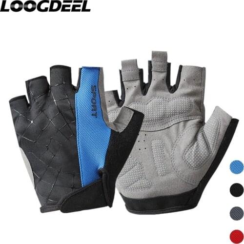 LOOGDEEL Fishing Gloves Ice Silk Quick Dry Breathable Anti-slip Wear-resiting Design Outdoor Sports Half Finger Fishing Gloves