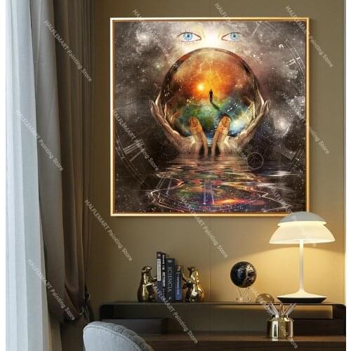 Creative Abstract Wall Art Paintings Crystal Ball Surrealism Art Posters and Prints Picture Canvas Art Paintings for Home Decor
