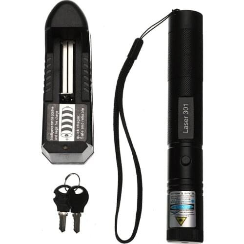 Universal Military Blue Laser Pointer 405nm Lazer Pen Beam+ 18650 Battery + Charger