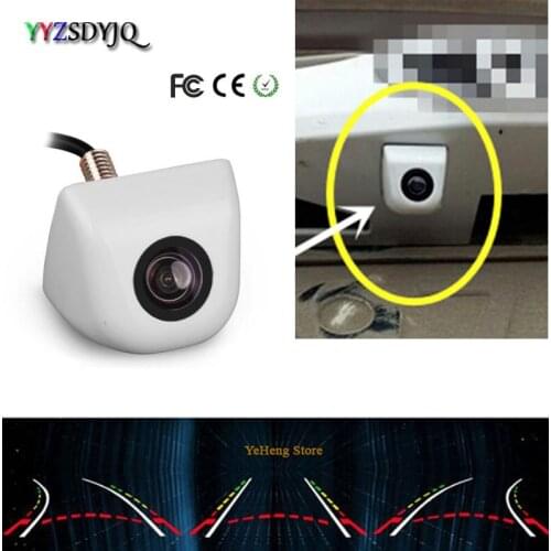 YYZSDYJQ Car CCD Rear View Reverse Dynamic Track Parking Camera Universal Type Wired White Cam for Audi/VW/Passat/Tiguan/Golf