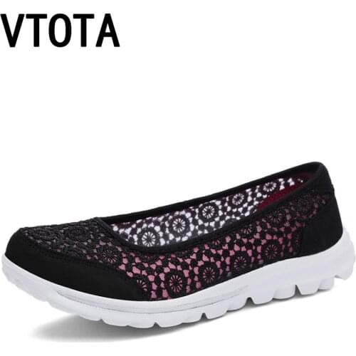 VTOTA Women Flats Shoes 2017 Comfortable Flat Air Mesh Spring Summer Shoes Female Zapatos de mujer Slip On Shoes For Women F75