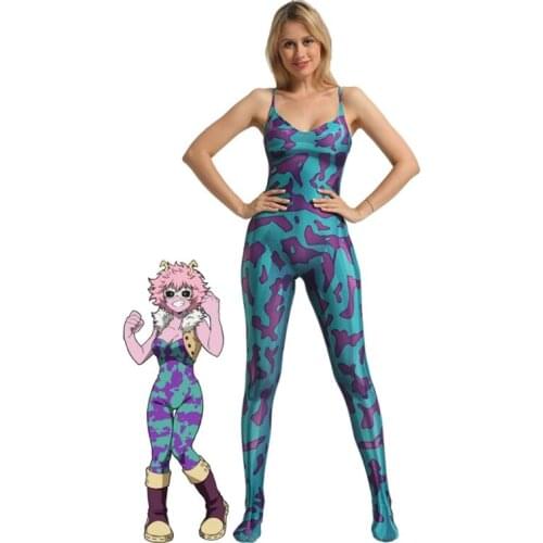Anime My Hero Academia Ashido Mina Cosplay Costumes Womens Jumpsuit
