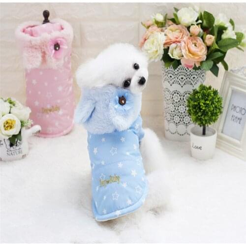 Pet Cotton Vest Dog Hooded Sweater Dog Clothes for Small Dogs Pomeranian Costume Chihuahua Plush Hat Cotton Padded Clothes