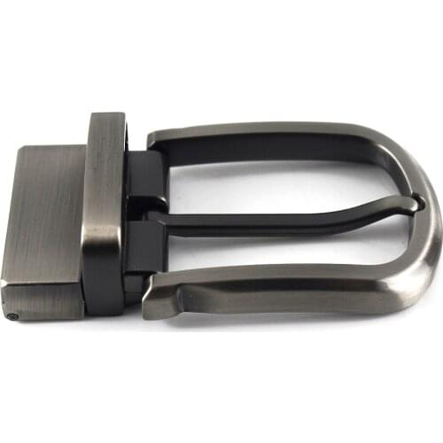 1pcs 35mm Metal Brushed Men Belt Buckle High-quality Clip Buckle Rotatable Bottom Single Pin Half Buckle Leather Craft Belt