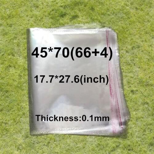 100 X Thicken 0.1mm Self Adhesive Seal OPP Bag-Reusable High Transparence Plastic Bag With Sticky Tape, Fabric Clothing Bags