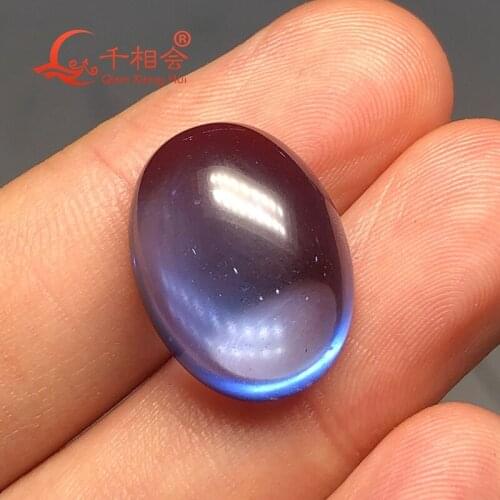 15x20mm oval shape flat back cabochon artificial sapphire color loose gem stone