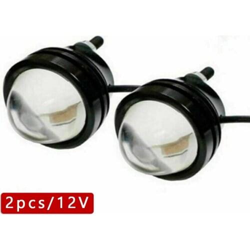 2x LED Car DRL Light Bulb 15W Projector Lens Fog Light Xenon White Signal Lamp Driving Lights Daytime Running Fish Eye Lamp