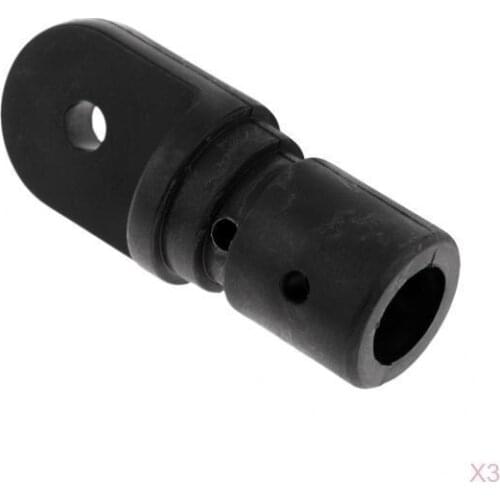 3 Pack Boat Bimini Fittings, 7/8inch Internal Eye End, Nylon, Black