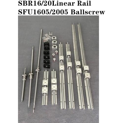 6 sets linear rails SBR+ 4pcs ballscrews + 4sets BK/BF+4pcs couplings