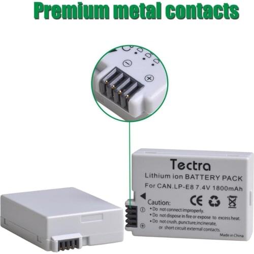 2Pcs 7.4V 1800mah LP-E8 LPE8 LP E8 Battery Batterie AKKU + LCD Dual Charger for Canon EOS 550D 600D 650D 700D X4 X5 X6i X7i T2i