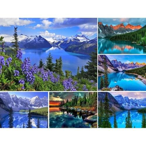 Diamond Embroidery Nature Lake 5D DIY Diamond Painting Full Square Landscape Diamond Mosaic Picture of Rhinestones Home Decor