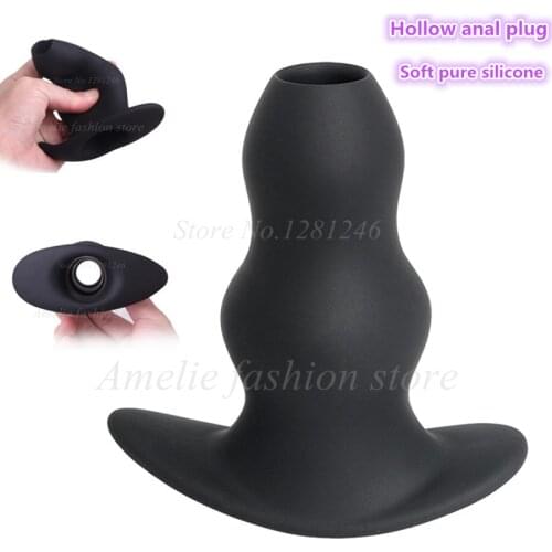 Hollow Anal Plug Enema Peep Anus For Woman Men,Anal Speculum Cleaning Silicone Butt Plug Prostate Massager Unisex Anal Sex Toys