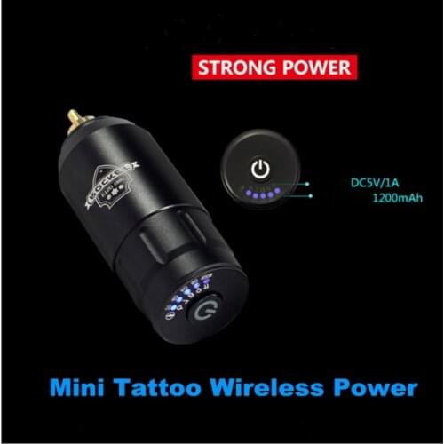 Newest Tattoo Mini Wireless Power Grey Black For Tattoo Rotary Machine Pen RCA Connection Tattoo Power Supply Free Shipping