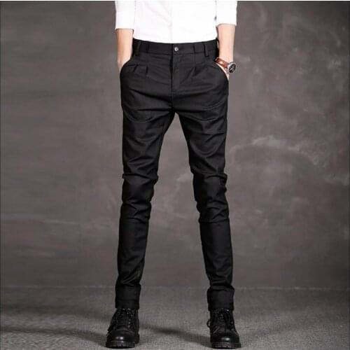 28-38 2020 New Fashion Trousers Spring And Summer Men Casual Tide Feet Pants Hairstylist Pencil Pants Nightclub Singer Costumes