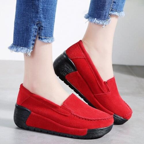 Autumn Spring Thick bottom leisure Women Flats shoes Fashion Flat Platform Shoes Womens Loafers Ladies Slip On Shoes Female