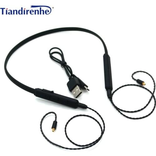 DIY MMCX Bluetooth Cable for Shure SE215 SE315 SE535 SE846 UE900 Headphone Detachable Earphone Adapter Wireless Cables with Mic