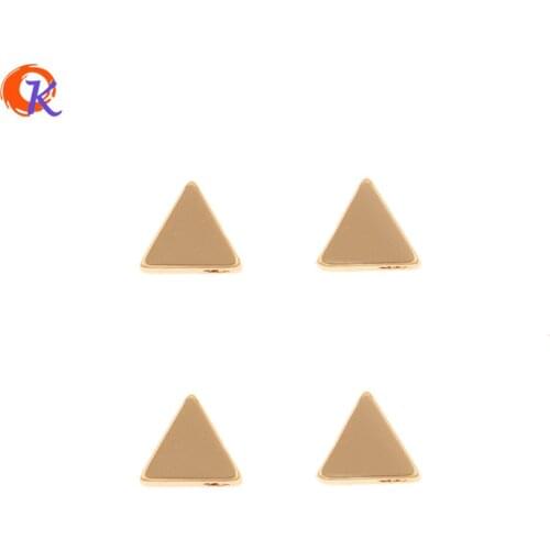 Cordial Design 100Pcs 7*8MM Jewelry Accessories/DIY Connectors/Triangle Shape/Genuine Gold Plating/Hand Made/Earring Findings