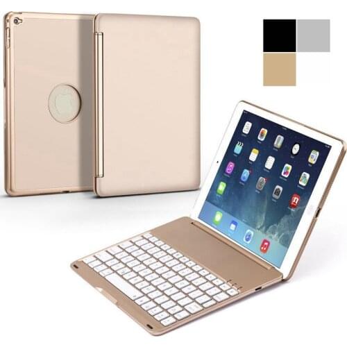 For iPad Air 2 iPad 6 Fashion 7 Colors Backlight Backlit Aluminum Wireless Bluetooth Keyboard With Stand Protective Case Cover