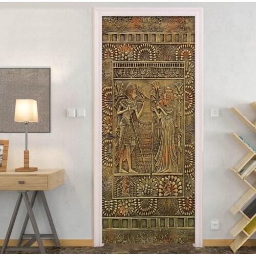 Creative DIY Self-adhesive Door Sticker Mural Waterproof Wallpaper For Study Living Room Bedroom 3D Photo Wall Home Decoration