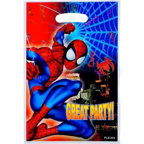 10Pcs Spiderman Party Decoration Kids Birthday Party Favor Bag Wedding Disposable Snack Candy Gift Bag Baby shower supplies
