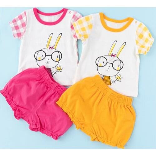 Bornbay fashion clothes baby girl summer short sleeve suit t-shirt+pants 2 pcs suit clothes set lovely girl set kids clothes
