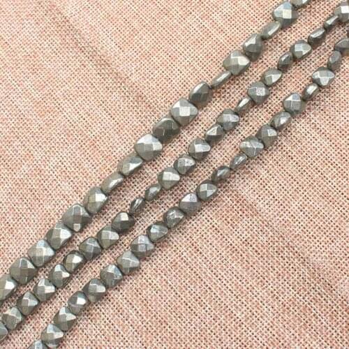 Natural Pyrite Faceted Square Loose Beads 15inch per strand,For DIY Jewelry Making !We provide mixed wholesale for all items