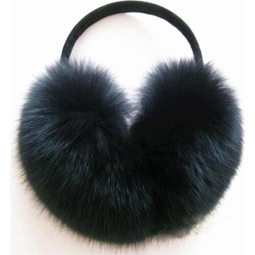 Earmuffs Winter Natural Leather Headphones Warm Winter Super Super Leather Fur Classic Fox Fur Fur Bags Whole Skin Fox Fur