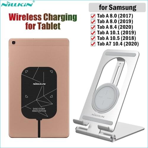 Nillkin Fast Wireless Charging Stand for Samsung Galaxy Tab A 8.0 8.4 10.1 10.5 A7 10.4 2020 Qi Wireless Charger+10W Receiver