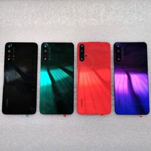 New For Huawei Nova 5/5 Pro 3D Tempered Glass Back Cover Spare Parts Back Battery Cover Door Housing + Flash cover + camera lens