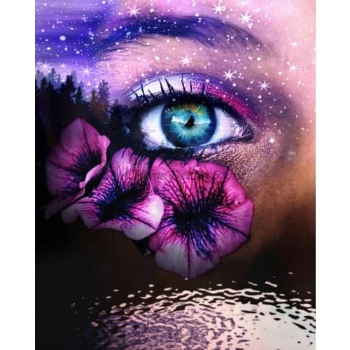 New arrive purple eyes 5D DIY embroidery Diamond Painting 3D Cross Stitch kits Mosaic paintings wall stickers home decorations