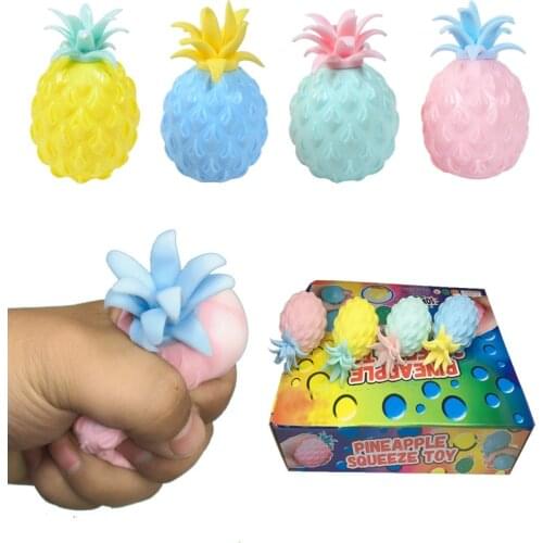 New Anti Stress Ball Funny Stress Reliever Toy Children Adult Fidget Mochi Squishy Sensory Toys Soft Pineapple Dimple Gift
