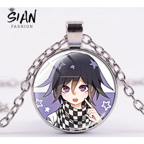 SIAN Hot Game Danganronpa V3 Killing Harmony Pendant Necklace Akamatsu Cartoon Character Glass Dome Necklaces For Friend Gifts