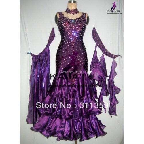 KAKA DANCE B13038,Silk Organza Fabric Ballroom Standard Dance Dress,Waltz Dance Competition Dress,Women,Girl,DanceDress Ballroom