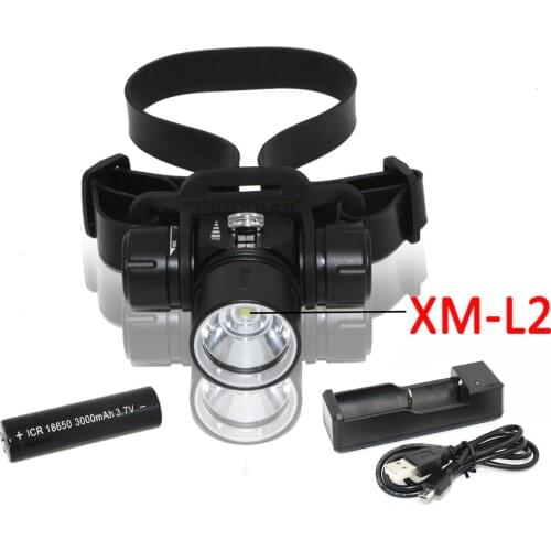 Underwater Waterproof Diving Flashlight Headlight XM-L2 LED 1200 Lumens Torch Head Light Use 18650 Li-ion Battery