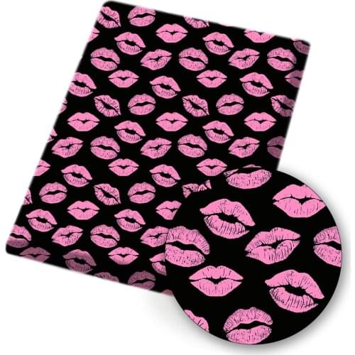 Polyester Cotton Fabric Lip Print Printed Cloth Sheets Handmade Masks DIY Dress Supplies Home Textile Patches 45*145cm 1pc
