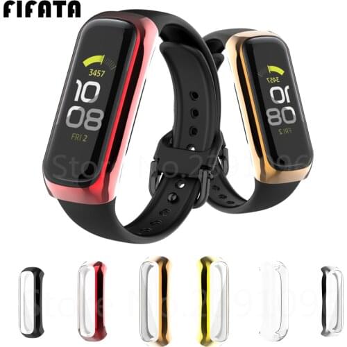 FIFATA Plated PC Case For Samsung Galaxy Fit 2 SM-R220 Full Screen Protector Cover For Samsung Galaxy Fit2 Protective Case Shell