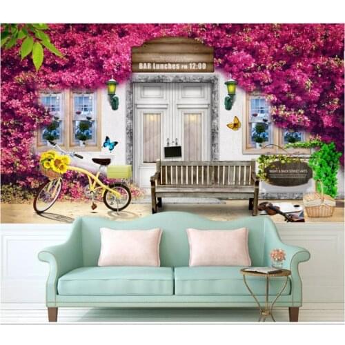 Custom photo mural 3d wallpaper Mediterranean Rose Flower Vine Cafe background home decor living room wallpaper for walls 3 d