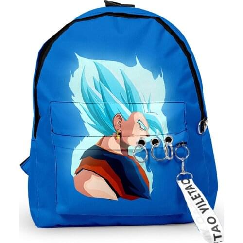 Trendy Peculiar Goku School Bags Travel Bags Boys Girls Cute Small Bags 3D Print Oxford Waterproof Key Chain Notebook Backpacks