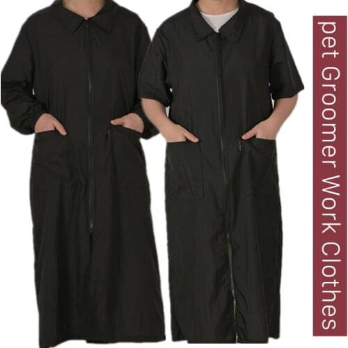 M-2XL Professional Pet Grooming Haircut Work Clothes Hairdressing Long Sleeve Work Clothes Barber Shop Assistant Apron G1014