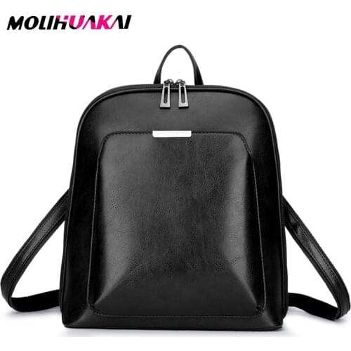 2019 Women Backpack High Quality PU Leather Fashion Backpacks Female Feminine Casual Large Capacity Vintage Shoulder Bags Sac