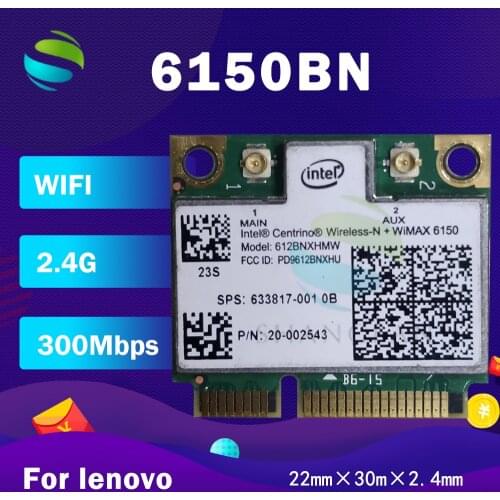 For Intel Centrino Wireless-N+WiMAX 6150 612BNXHMW 300Mbps SPS 633817-001 Mini PCI-E 2.4G Network Card for Lenovo G480 G485 G580