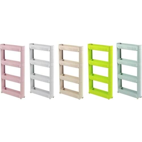 Multipurpose Shelf with Removable Wheels Crack Rack Bathroom Storage Storage Rack Shelf Multi-layer Refrigerator Side Shelf