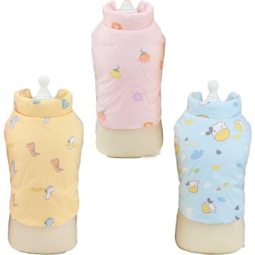 Warm Dog Clothes Winter Pet Cat Coat Dog Clothing Costume Gold Thread Embroidery Vest Jacket For Small Dogs Chihuahua Dog Coat L