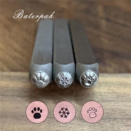 Solid Footprint Metal Jewelry Design Stamps,Snow Pattern DIY Bracelet/jewelry symbols steel stamp