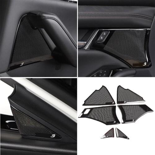 STAINLESS STEEL INTERIOR DOOR SPEAKER BEZEL COVER GARNISH FOR MAZDA 3 MAZDA3 2019 2020 ACCESSORIES CAR STYLING Car Audio Speaker