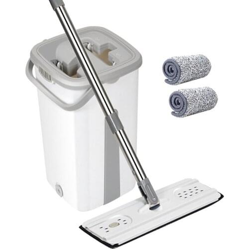 Magic Cleaning Mops Free Hand Mop with Bucket Drop Shipping Floors Squeeze Flat Mop with Water Home Kitchen Floor Cleaner