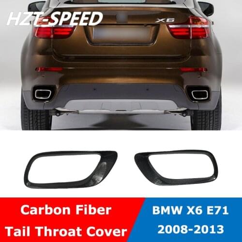 X6 Carbon Fiber Exhaust Pipes End Tips Exhaust Tail Throat Cover For BMW X6 E71 2008-2013 Decoration