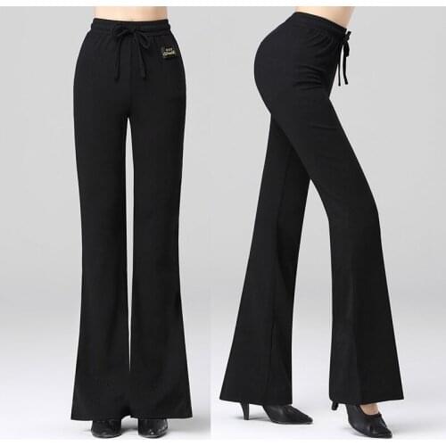 New Women Latin Dance Practice Pants Female Sexy Loose High Waist Trousers Ballroom Samba Tango Dancing Training Pants DL6078
