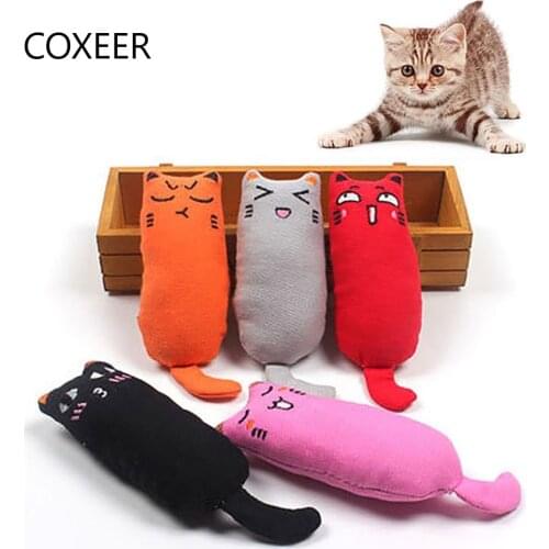Pet Teeth Grinding Catnip Toys Funny Interactive Plush Cat Toy Pet Kitten Chewing Vocal Toy Claws Thumb Bite for Cat Clean Toy